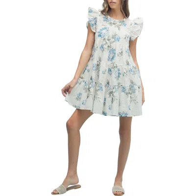 Wishlist Floral Eyelet Babydoll Dress In Multi