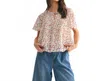 Wishlist Floral Pleated Blouse In Black/cream In White