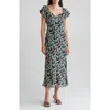Wishlist Floral Print V-neck Maxi Dress In Black