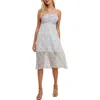 Wishlist Floral Ruched Empire Waist Chiffon Sundress In Blue