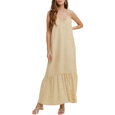 Wishlist Floral Ruffle Maxi Dress In Brown