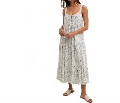 Wishlist Floral Sleeveless Midi Dress In White/black