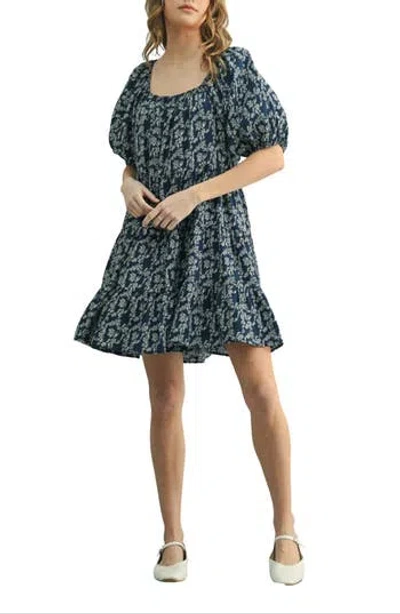 Wishlist Floral Tiered Dress In Blue