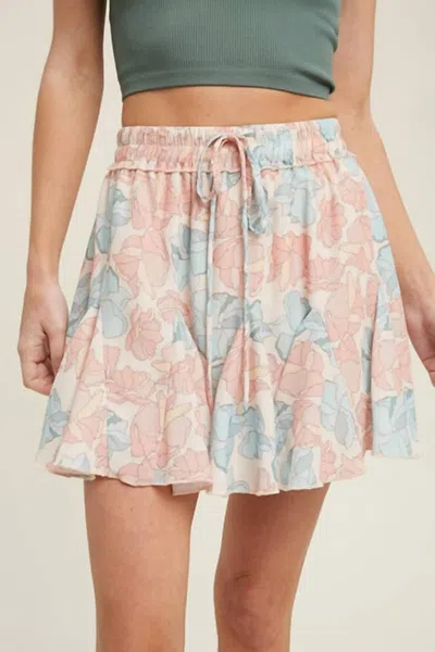 Wishlist Floral Tiered Skirt In Pink In Animal Print
