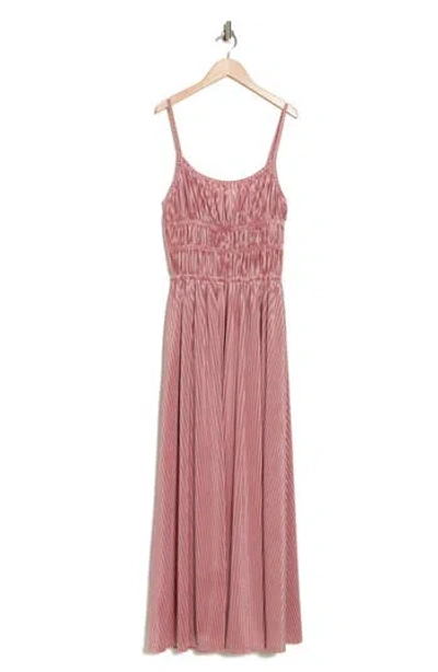 Wishlist Floral Tiered Velour Dress In Mauve