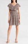 Wishlist Flutter Sleeve Fit-and-flare Dress In Apricot