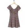 Wishlist Flutter Sleeve Fit-and-flare Dress In Apricot Crush