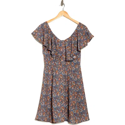 Wishlist Flutter Sleeve Fit-and-flare Dress In Apricot Crush