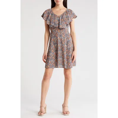 Wishlist Flutter Sleeve Fit-and-flare Dress In Apricot Mint