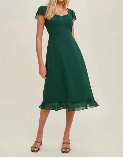 Wishlist Forest Dress In Basil Green In Multi