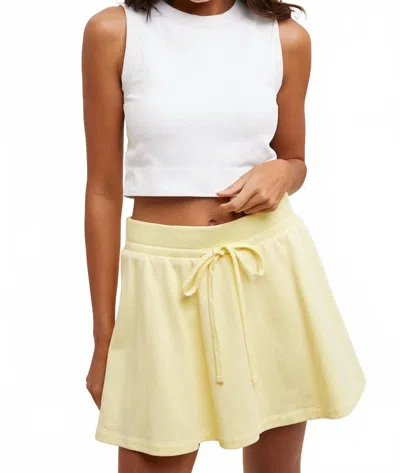 Wishlist French Terry Flare Skirt In Lemon In Yellow