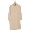 Wishlist French Terry Half Zip Long Sleeve Maxi Dress In Neutral