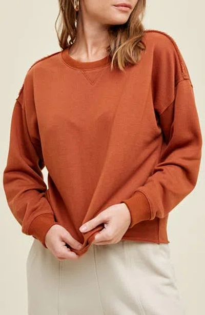 Wishlist French Terry Knit Top In Brown