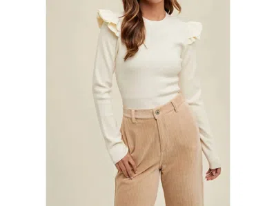 Wishlist Georgette Top In Cream In White