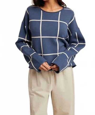 Wishlist Grid Drop Sweater In Navy In Blue