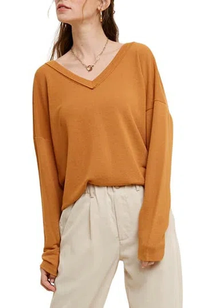 Wishlist Hacci Knit Top In Brown
