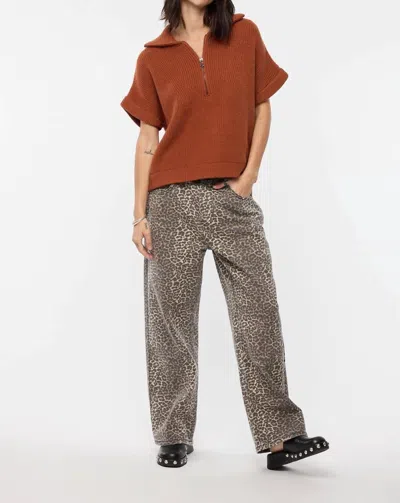 Wishlist Half-zip Pullover Western Sweater In Rust In Multi