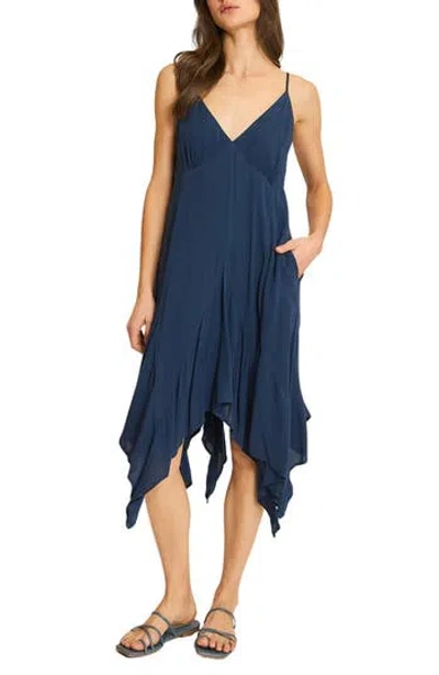 Wishlist Handkerchief Hem Babydoll Dress In Blue