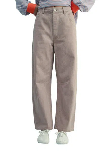 Wishlist High Waist Barrel Leg Jeans In Brown