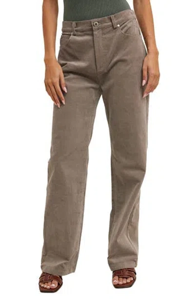 Wishlist High Waist Corduroy Straight Leg Pants In Stone