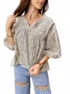 Wishlist It's Your Turn Blouse In Sand In Multi