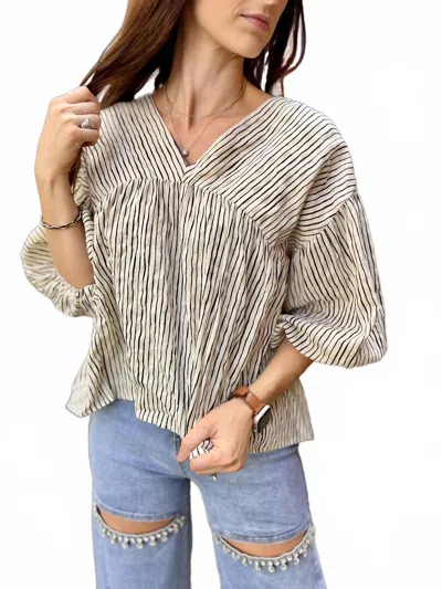 Wishlist It's Your Turn Blouse In Sand In Multi