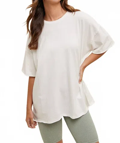 Wishlist Josh Oversized Raw Hem Tee In White
