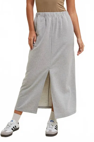 Wishlist Keep It Basic French Terry Midi Skirt In Gray