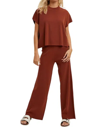 Wishlist Knit Sweater Pants In Rust In Brown