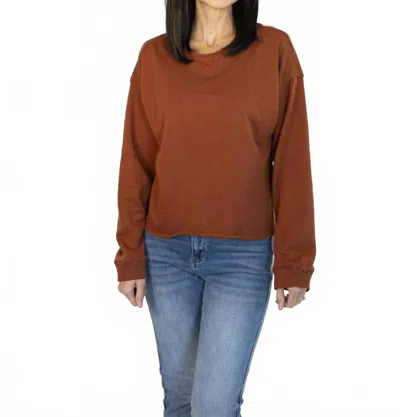 Wishlist Kye Crewneck Sweatshirt In Brick In Brown