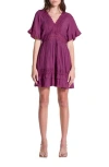 Wishlist Lace Insert Tie Back Dress In Purple