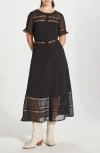 Wishlist Lace Inset Midi Dress In Black