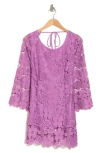 Wishlist Lace Long Sleeve Dress In Purple