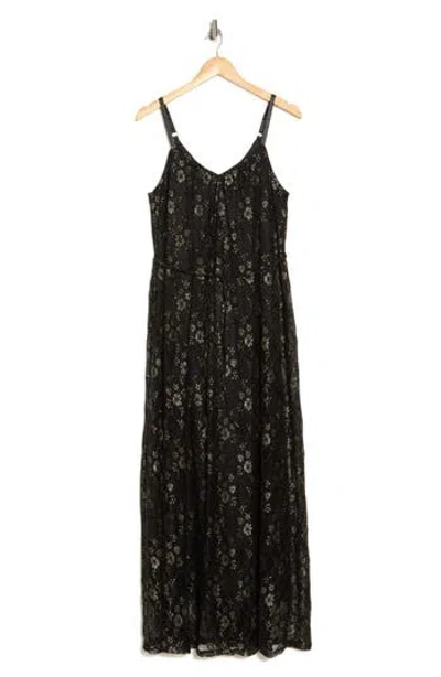Wishlist Lace Overlay Maxi Dress In Black