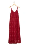 Wishlist Lace Overlay Maxi Dress In Burgundy