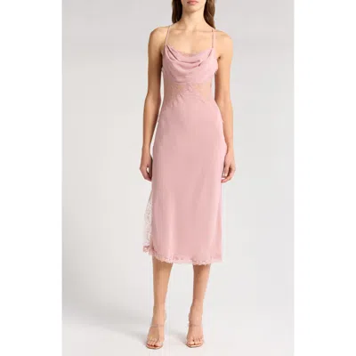 Wishlist Lace Slip Dress In Mauve