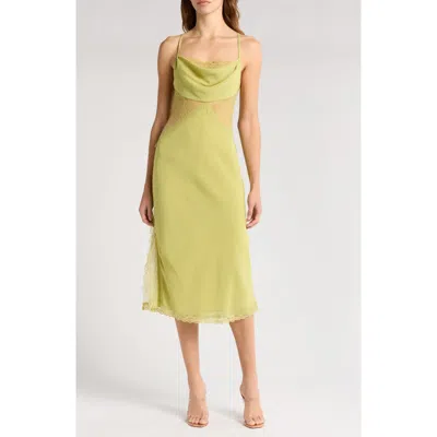 Wishlist Lace Slip Dress In Olive