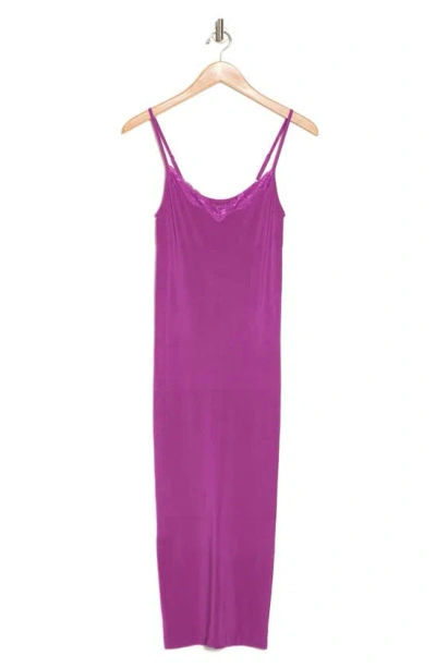 Wishlist Lace Trim Maxi Slipdress In Purple