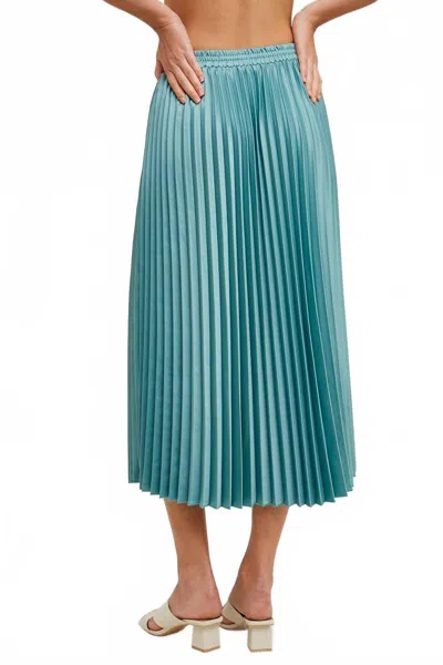Wishlist Laguna Satin Pleated Midi Skirt In Coastal In Blue