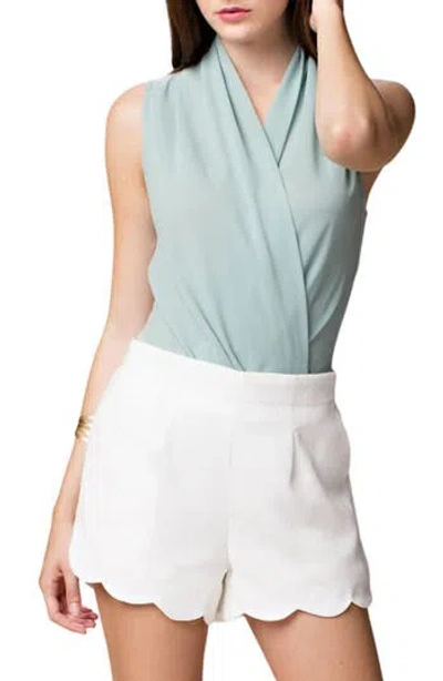 Wishlist Layered Surplice V-neck Bodysuit In Blue