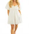 Wishlist Lexi Puff Sleeve Romper In Off White In White