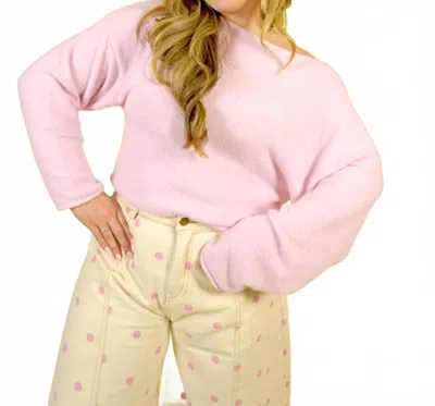 Wishlist Lightweight Boatneck Sweater In Ballet Pink