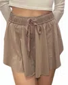 Wishlist Lightweight Drawstring Skort In Dark Mink