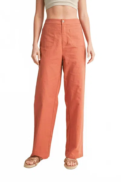 Wishlist Linen Pants With Pockets In Burlwood In Orange