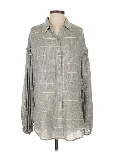 Pre-owned Wishlist Long Sleeve Blouse In Gray