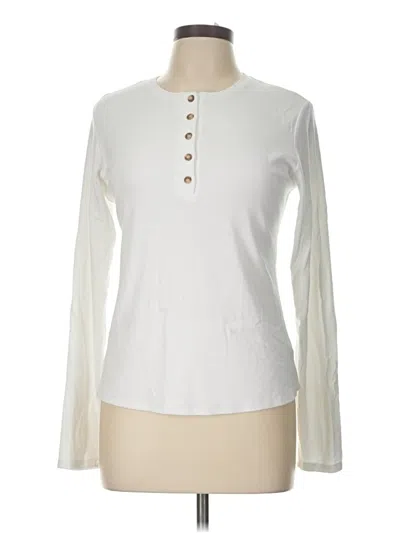 Pre-owned Wishlist Long Sleeve Henley Shirt In Ivory