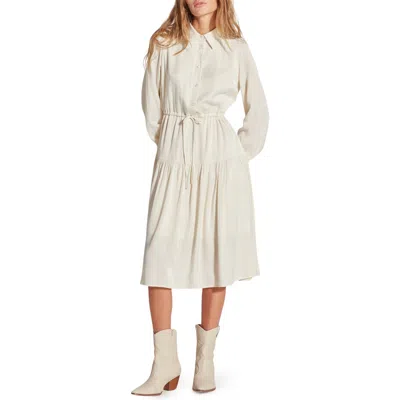 Wishlist Long Sleeve Tiered Shirtdress In Cream