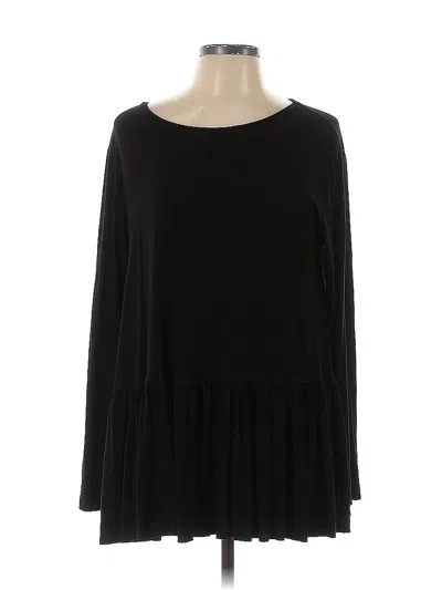 Pre-owned Wishlist Long Sleeve Top Black Boatneck Tops