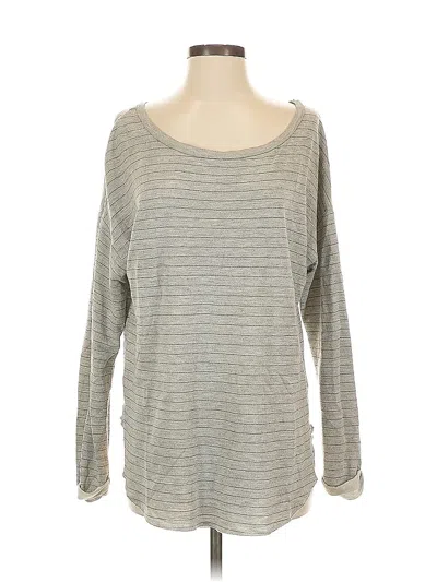 Pre-owned Wishlist Long Sleeve Top Gray Boatneck Tops