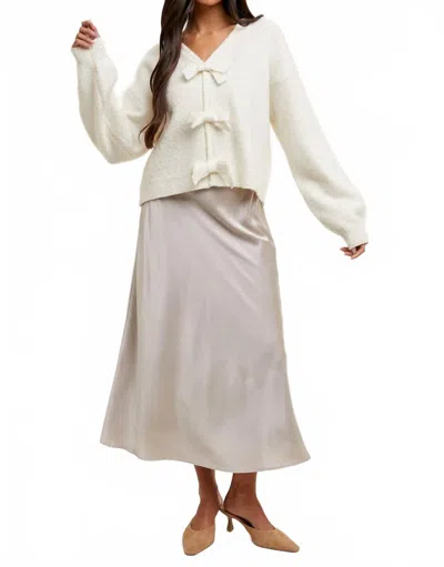 Wishlist Long Sleeved Bow Sweater In White